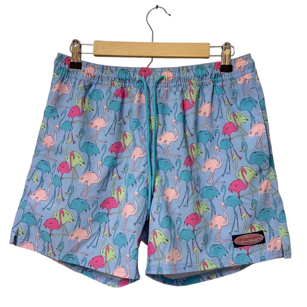 Vineyard Vines Swim Trunks Shorts Mens S Flamingo Chappy Shorts Mesh Lined Pull